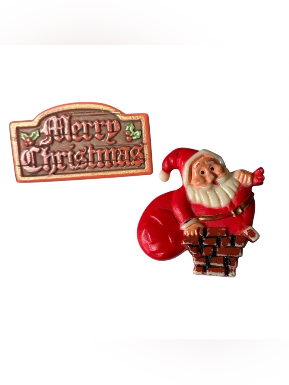 VINTAGE CHRISTMAS PIN BUNDLE SANTA CLAUS HALLMARK MERRY CHRISTMAS